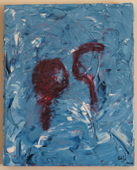 Nome: Beijo<br />
Técnica: Óleo sobre Tela pintado com espátula<br />
Dimensões: 40x50 cm<br />
Descrição: Representa o calor da aproximação