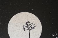Nome: Ao luar<br />
Técnica: Acrílico sobre Tela<br />
Dimensões: 40x60 cm<br />
Descrição: Espreitar ao luar e descobrir um 