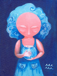 Tela Zodíaco - Aquário: Colecção signos do Zodíaco (outros signos por encomenda)
Tinta acrílica sobre tela. Dimensões: 18x24cm. Preço: 10.00