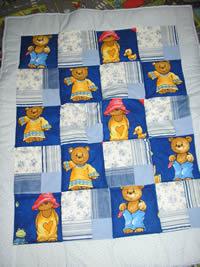 Manta de retalho para cama de bebe com media 1,25x1