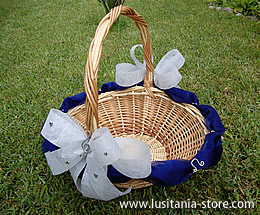Cestas decoradas para presentes de casamento