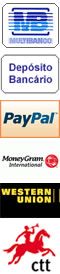 Meios de pagamento: envio à cobrança, vale postal, transferência bancária, PayPal