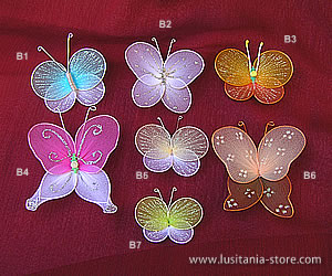 Modelos de Borboletas em Meia de Seda para Decoração