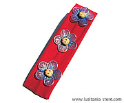 Fita para Cabelo (Faixa de Cabelo) com Flores em Meia de Seda