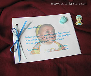 Convite de Baptizado Personalizado com a Foto do Bebé