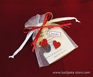 Convite de Casamento Puzzle com Saquinho de Organza