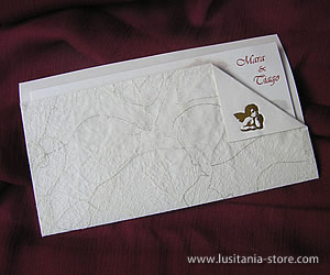 Convite de Casamento com Anjo Dourado