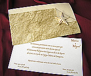 Convite de Casamento com Estrela do Mar (tons dourados)