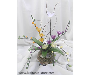Vaso com Linda Flor Frésia em Meia de Seda