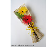 Mini Ramo de Flores Gerberas feitas em Meia de Seda