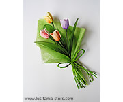 Bonito Ramo de Flores Tulipas em Meia de Seda