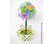 Vaso com Linda Topiaria de Flores Rosas Multi-colores