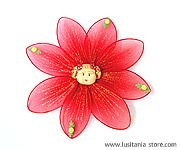 Íman de Frigorífico com Flor Carinha em Meia de Seda