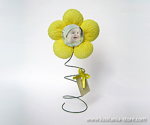 Flor em Meia de Seda Personalizada com Foto do Bebé