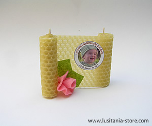 Vela de Cera Natural Personalizada com Foto do Bebé