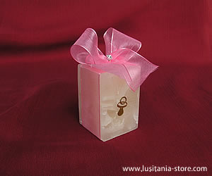 Velas para Lembrancinhas de Batizado Decoradas com Chupeta