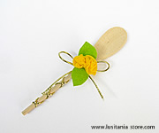 Miniatura de Colher de Madeira decorada com Flores