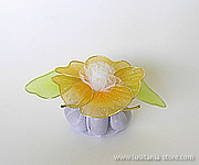 Saquinho de Tule com Amêndoas e decorado com Flor Rosa