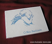 Livro de Mensagens de Batizado com desenho de Anjo