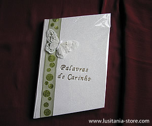 Livro dos Noivos decorado com Fita e Borboleta