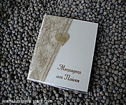 Livro de Mensagens decorado Tela e pequeno Coração Dourado