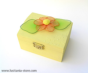 Porta Bijuterias Personalizado com Flor em Meia de Seda