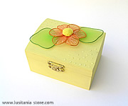 Porta Bijuterias Personalizado com Flor em Meia de Seda