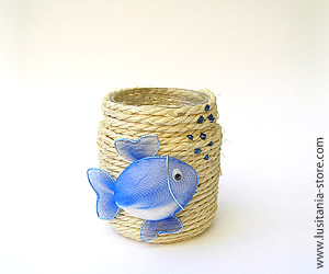 Porta Lápis e Caneta personalizado com Peixinho em Meia de Seda