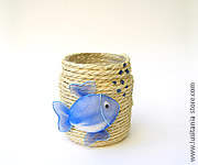 Porta Lápis e Caneta personalizado com Peixinho em Meia de Seda
