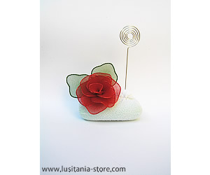 Porta Recados com Flor Rosa em Meia de Seda e Base de Sabonete