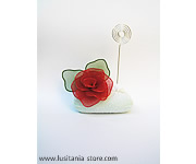 Porta Recados com Flor Rosa em Meia de Seda e Base de Sabonete