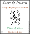 Rótulo com pauta musical para garrafinha de licor personalizada